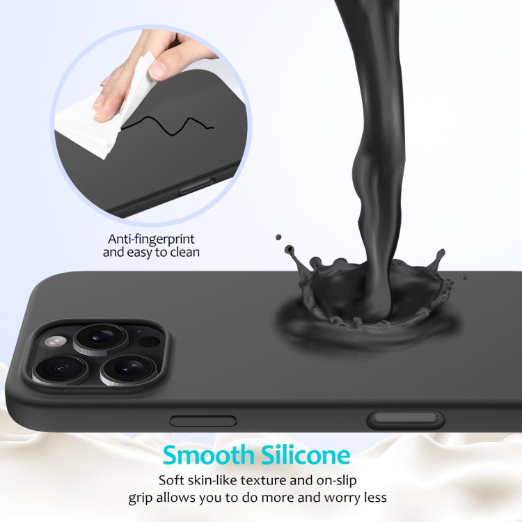 For iPhone 16 Pro Max Solid Color Silicone Phone Case(Black) - More iPhone Cases by PMC TechLife | Online Shopping South Africa | PMC TechLife | Buy Now Pay Later Mobicred