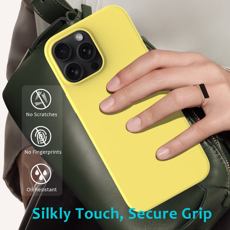 For iPhone 16 Pro Max Solid Color Silicone Phone Case(Lemon Yellow) - More iPhone Cases by PMC TechLife | Online Shopping South Africa | PMC TechLife | Buy Now Pay Later Mobicred