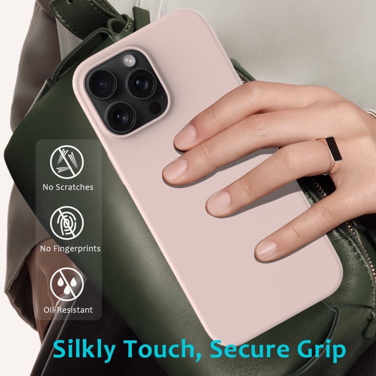 For iPhone 16 Pro Max Solid Color Silicone Phone Case(Sand Pink) - More iPhone Cases by PMC TechLife | Online Shopping South Africa | PMC TechLife | Buy Now Pay Later Mobicred