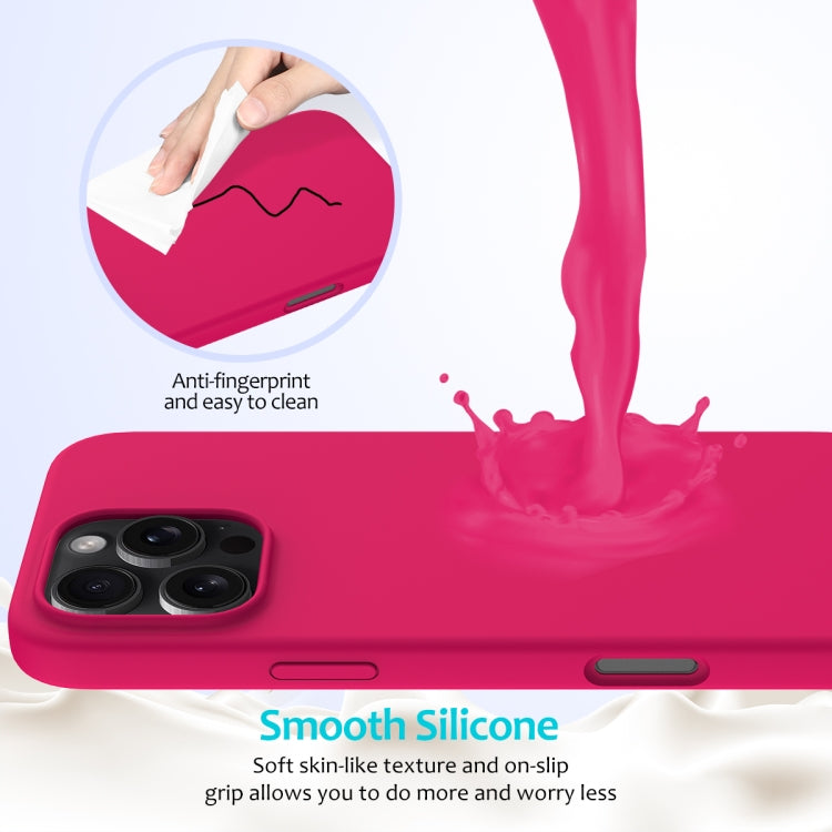 For iPhone 16 Pro Solid Color Silicone Phone Case(Rose Red) - More iPhone Cases by PMC TechLife | Online Shopping South Africa | PMC TechLife | Buy Now Pay Later Mobicred