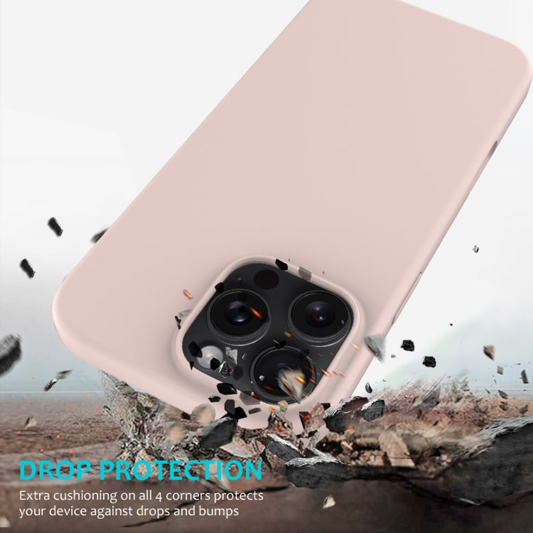 For iPhone 16 Pro Solid Color Silicone Phone Case(Sand Pink) - More iPhone Cases by PMC TechLife | Online Shopping South Africa | PMC TechLife | Buy Now Pay Later Mobicred