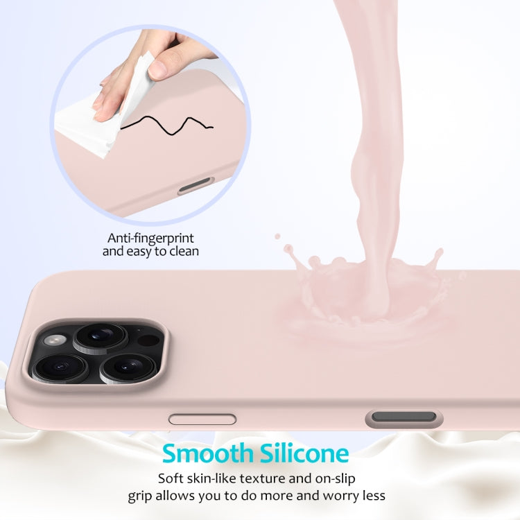 For iPhone 16 Pro Solid Color Silicone Phone Case(Sand Pink) - More iPhone Cases by PMC TechLife | Online Shopping South Africa | PMC TechLife | Buy Now Pay Later Mobicred
