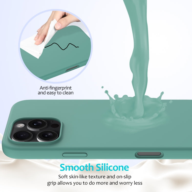 For iPhone 16 Pro Solid Color Silicone Phone Case(Pine Needle Green) - More iPhone Cases by PMC TechLife | Online Shopping South Africa | PMC TechLife | Buy Now Pay Later Mobicred
