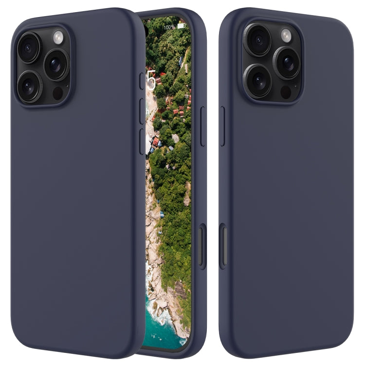 For iPhone 16 Pro Solid Color Silicone Phone Case(Midnight Blue) - More iPhone Cases by PMC TechLife | Online Shopping South Africa | PMC TechLife | Buy Now Pay Later Mobicred