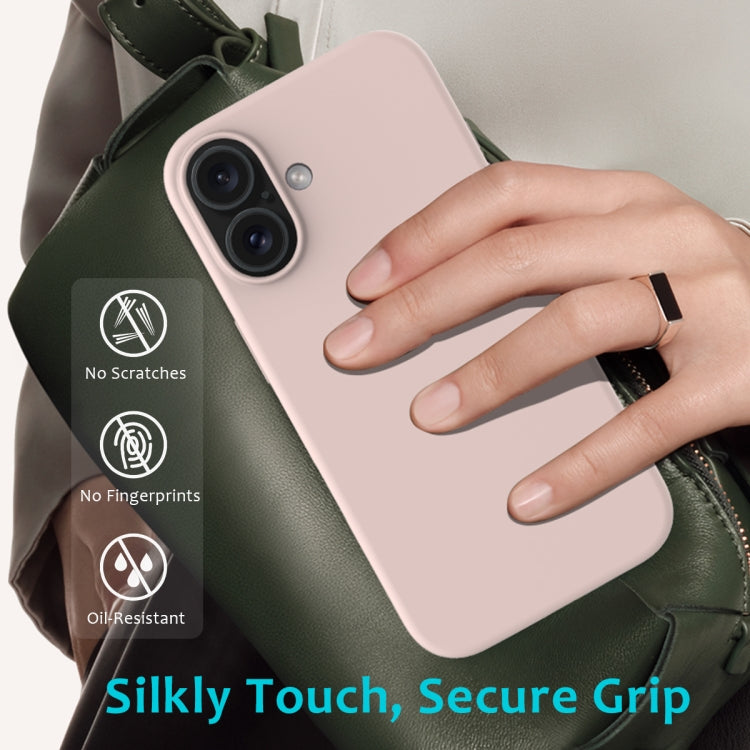 For iPhone 16 Plus Solid Color Silicone Phone Case(Sand Pink) - More iPhone Cases by PMC TechLife | Online Shopping South Africa | PMC TechLife | Buy Now Pay Later Mobicred
