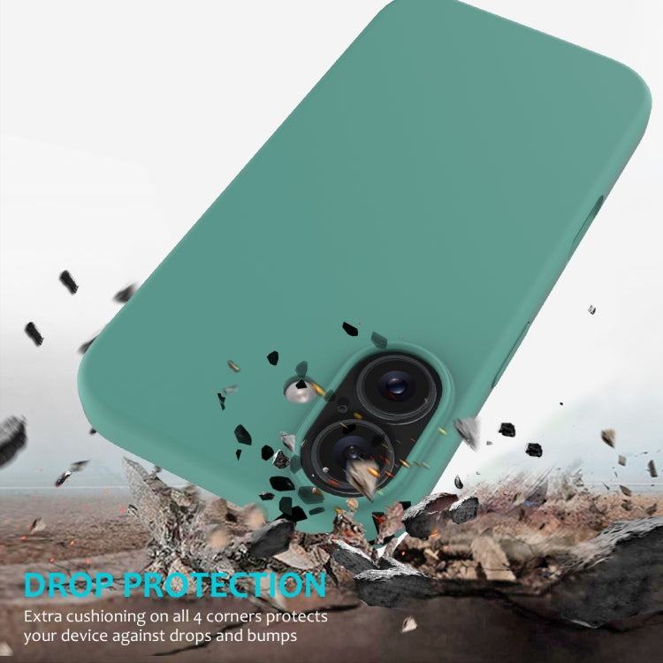For iPhone 16 Plus Solid Color Silicone Phone Case(Pine Needle Green) - More iPhone Cases by PMC TechLife | Online Shopping South Africa | PMC TechLife | Buy Now Pay Later Mobicred