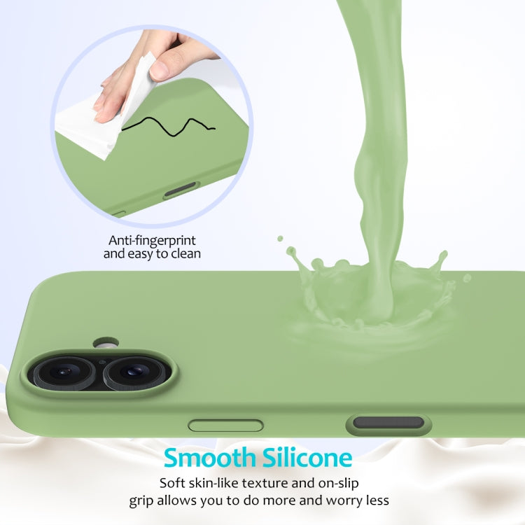 For iPhone 16 Solid Color Silicone Phone Case(Mint Green) - More iPhone Cases by PMC TechLife | Online Shopping South Africa | PMC TechLife | Buy Now Pay Later Mobicred