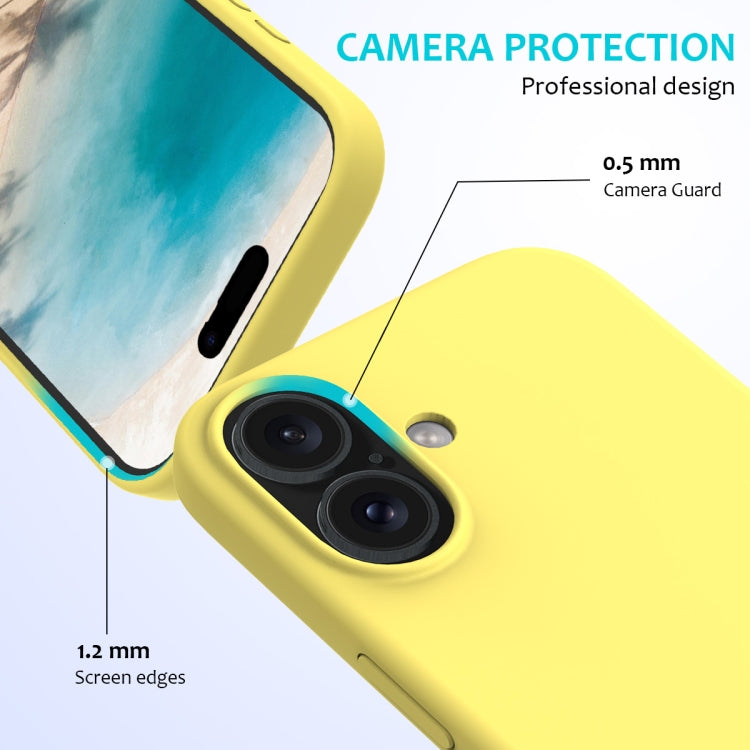 For iPhone 16 Solid Color Silicone Phone Case(Lemon Yellow) - More iPhone Cases by PMC TechLife | Online Shopping South Africa | PMC TechLife | Buy Now Pay Later Mobicred