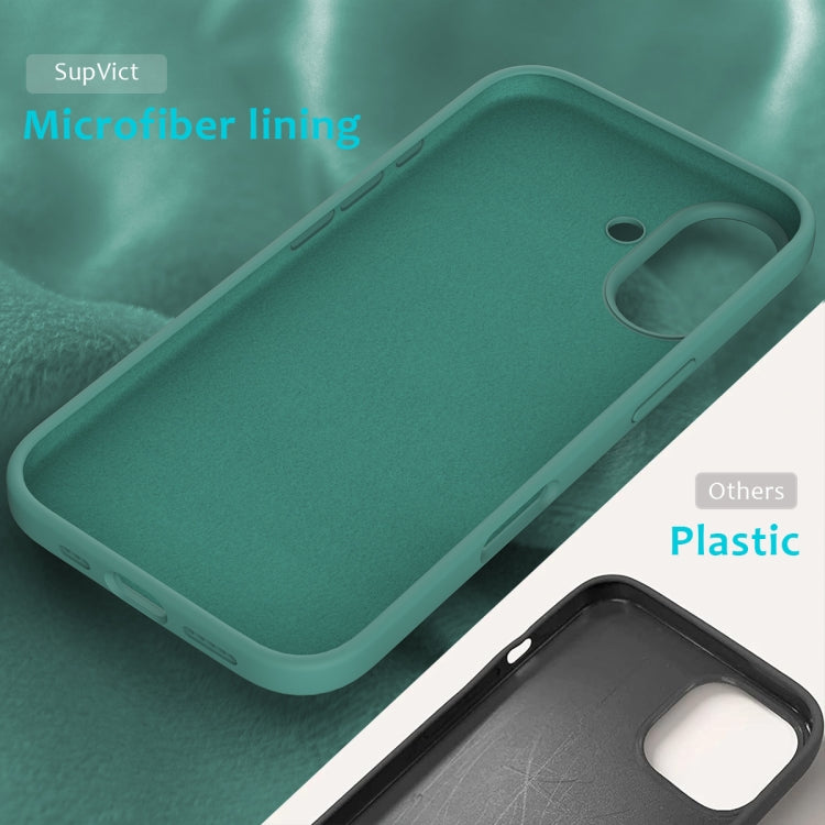 For iPhone 16 Solid Color Silicone Phone Case(Pine Needle Green) - More iPhone Cases by PMC TechLife | Online Shopping South Africa | PMC TechLife | Buy Now Pay Later Mobicred
