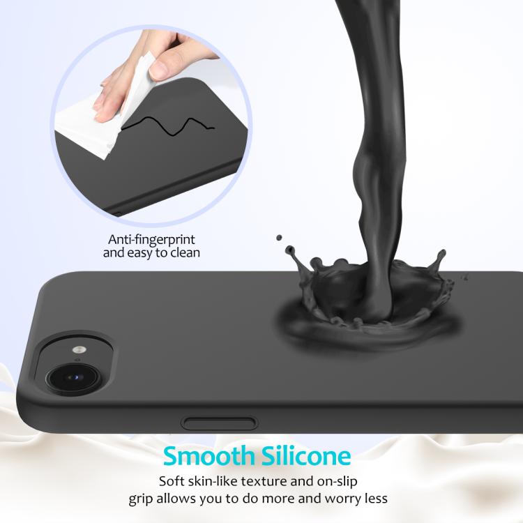For iPhone 16e Solid Color Silicone Phone Case(Black) - iPhone 16e Cases by PMC TechLife | Online Shopping South Africa | PMC TechLife | Buy Now Pay Later Mobicred