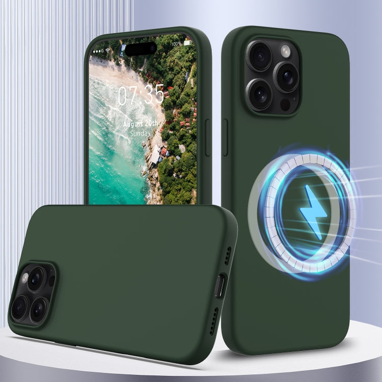 For iPhone 16 Pro Max Shockproof Silicone Magsafe Phone Case(Dark Green) - iPhone 16 Pro Max Cases by PMC TechLife | Online Shopping South Africa | PMC TechLife | Buy Now Pay Later Mobicred