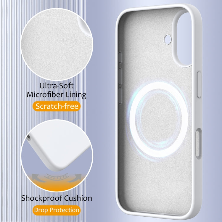 For iPhone 16 Plus Shockproof Silicone Magsafe Phone Case(White) - iPhone 16 Plus Cases by PMC TechLife | Online Shopping South Africa | PMC TechLife | Buy Now Pay Later Mobicred