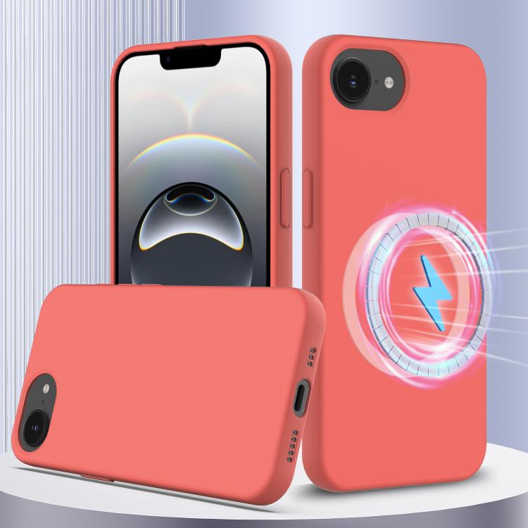 For iPhone 16e Shockproof Silicone Magsafe Phone Case(Pink Orange) - iPhone 16e Cases by PMC TechLife | Online Shopping South Africa | PMC TechLife | Buy Now Pay Later Mobicred