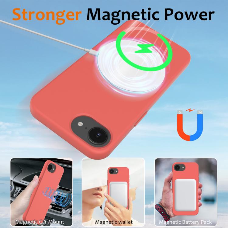 For iPhone 16e Shockproof Silicone Magsafe Phone Case(Pink Orange) - iPhone 16e Cases by PMC TechLife | Online Shopping South Africa | PMC TechLife | Buy Now Pay Later Mobicred