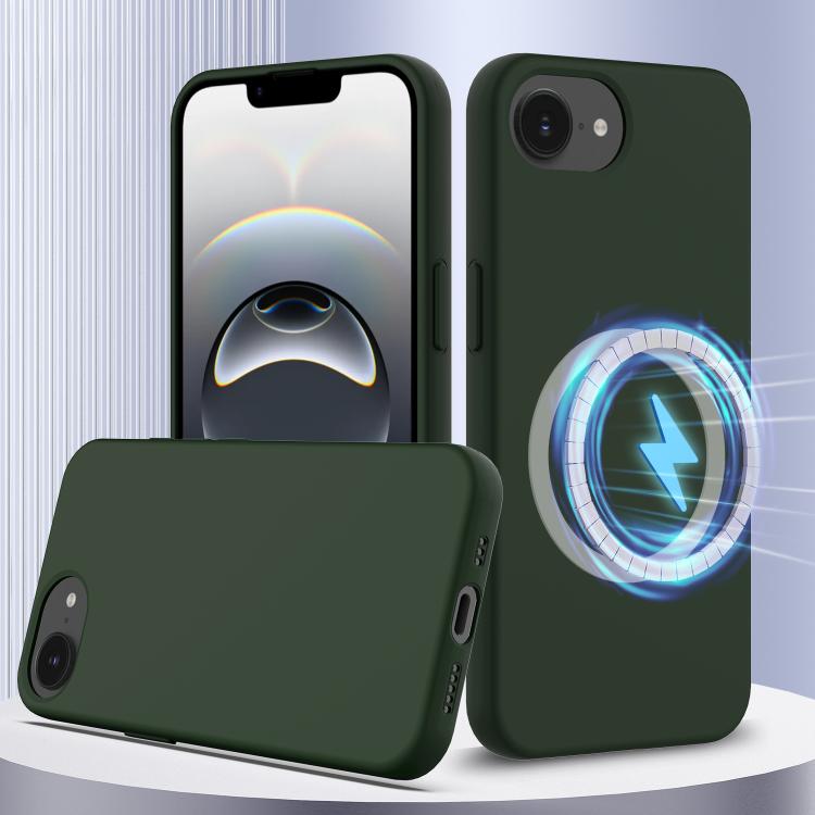 For iPhone 16e Shockproof Silicone Magsafe Phone Case(Dark Green) - iPhone 16e Cases by PMC TechLife | Online Shopping South Africa | PMC TechLife | Buy Now Pay Later Mobicred