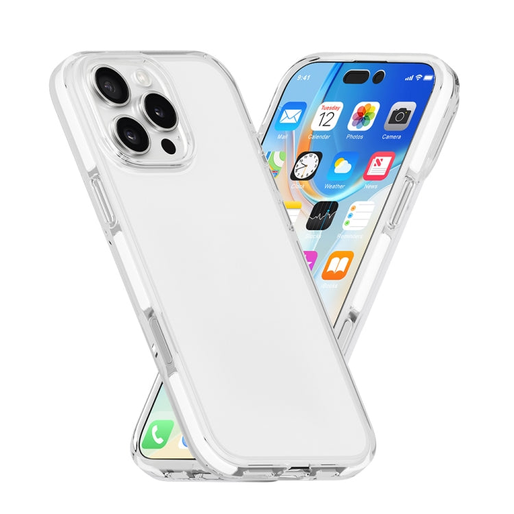 For iPhone 16 Pro Two-color Shockproof High Transparency TPU Phone Case(White) - iPhone 16 Pro Cases by PMC TechLife | Online Shopping South Africa | PMC TechLife | Buy Now Pay Later Mobicred