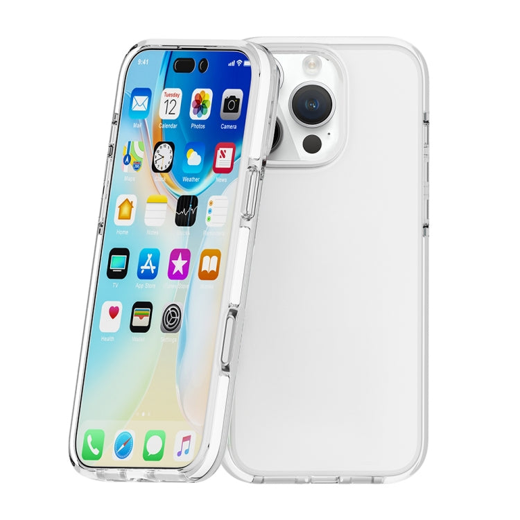 For iPhone 16 Pro Two-color Shockproof High Transparency TPU Phone Case(White) - iPhone 16 Pro Cases by PMC TechLife | Online Shopping South Africa | PMC TechLife | Buy Now Pay Later Mobicred