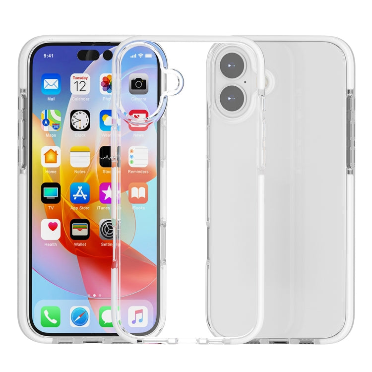 For iPhone 16 Plus Two-color Shockproof High Transparency TPU Phone Case(White) - iPhone 16 Plus Cases by PMC TechLife | Online Shopping South Africa | PMC TechLife | Buy Now Pay Later Mobicred