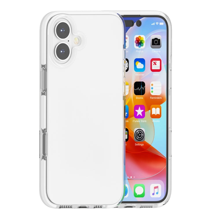 For iPhone 16 Plus Two-color Shockproof High Transparency TPU Phone Case(White) - iPhone 16 Plus Cases by PMC TechLife | Online Shopping South Africa | PMC TechLife | Buy Now Pay Later Mobicred