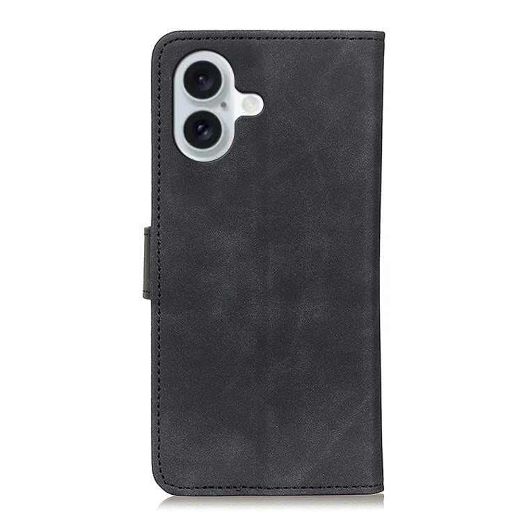 For iPhone 16 KHAZNEH Retro Texture Leather Phone Case(Black) - iPhone 16 Cases by PMC TechLife | Online Shopping South Africa | PMC TechLife | Buy Now Pay Later Mobicred