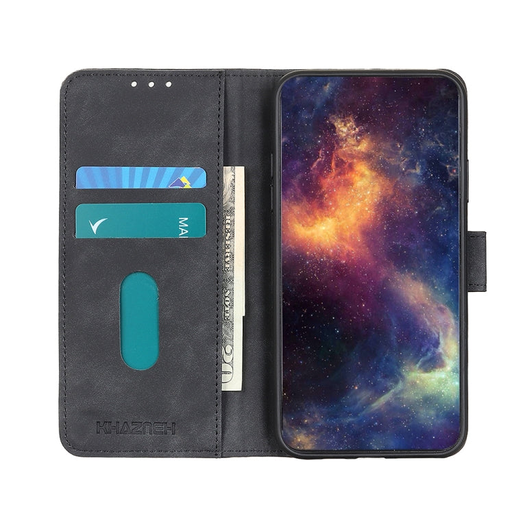 For iPhone 16e KHAZNEH Retro Texture Leather Phone Case(Black) - free shipping - PMC TechLife - Order now!