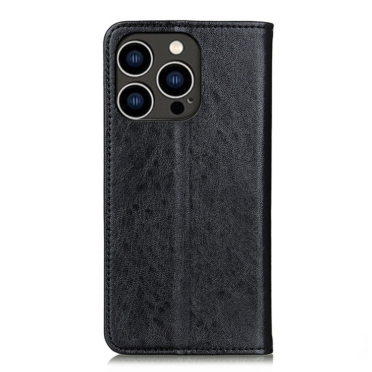 For iPhone 16 Pro Max Magnetic Crazy Horse Texture Horizontal Flip Leather Phone Case(Black) - iPhone 16 Pro Max Cases by PMC TechLife | Online Shopping South Africa | PMC TechLife | Buy Now Pay Later Mobicred