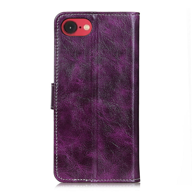 For iPhone 16e Retro Crazy Horse Texture Horizontal Flip Leather Phone Case(Purple) - iPhone 16e Cases by PMC TechLife | Online Shopping South Africa | PMC TechLife | Buy Now Pay Later Mobicred
