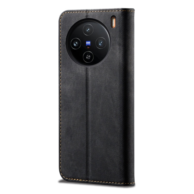 For vivo X100 Denim Texture Flip Leather Phone Case(Black) - vivo Cases by imak | Online Shopping South Africa | PMC TechLife | Buy Now Pay Later Mobicred