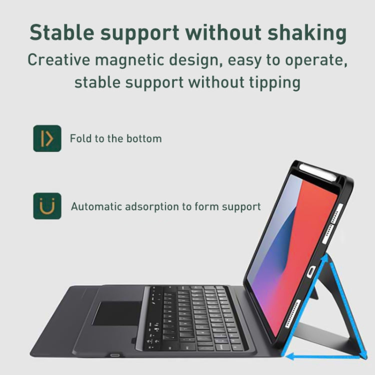 For iPad Pro 12.9 2022 / 2021 / 2020 Integrated Bluetooth Keyboard Leather Case with Backlight & Touchpad(Black) - For iPad Pro by PMC TechLife | Online Shopping South Africa | PMC TechLife