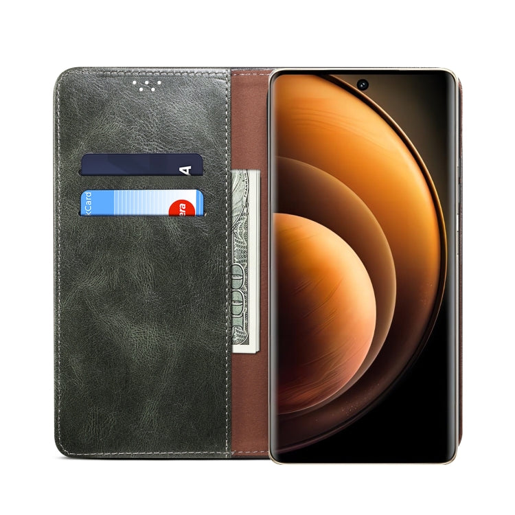 For vivo X100 Pro Oil Wax Crazy Horse Texture Leather Phone Case(Green) - vivo Cases by imak | Online Shopping South Africa | PMC Jewellery | Buy Now Pay Later Mobicred