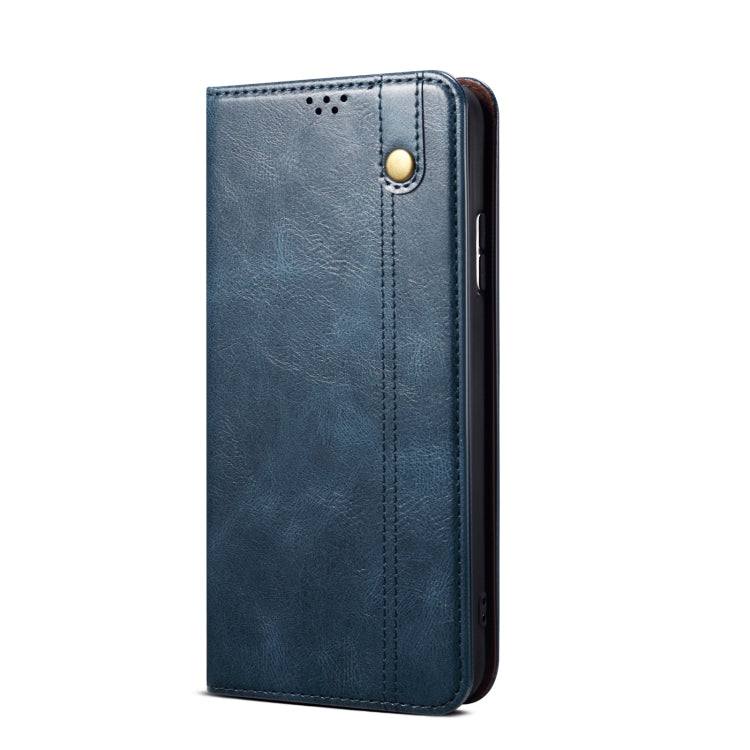 For vivo X100 Pro Oil Wax Crazy Horse Texture Leather Phone Case(Blue) - vivo Cases by imak | Online Shopping South Africa | PMC Jewellery | Buy Now Pay Later Mobicred