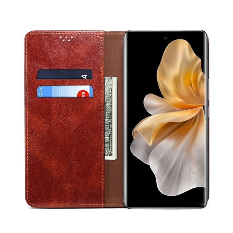 For vivo S18 Pro Oil Wax Crazy Horse Texture Leather Phone Case(Brown) - free shipping - PMC TechLife - Order now!