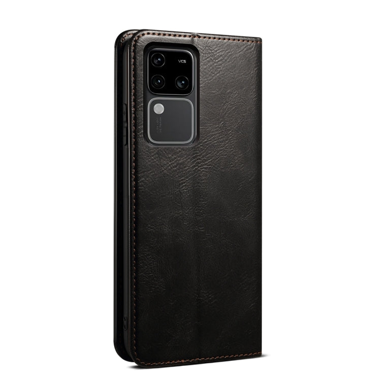 For vivo S18 Oil Wax Crazy Horse Texture Leather Phone Case(Black) - S18 Cases by PMC TechLife | Online Shopping South Africa | PMC TechLife | Buy Now Pay Later Mobicred