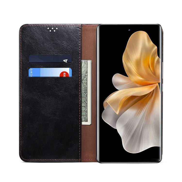 For vivo S18 Oil Wax Crazy Horse Texture Leather Phone Case(Black) - S18 Cases by PMC TechLife | Online Shopping South Africa | PMC TechLife | Buy Now Pay Later Mobicred