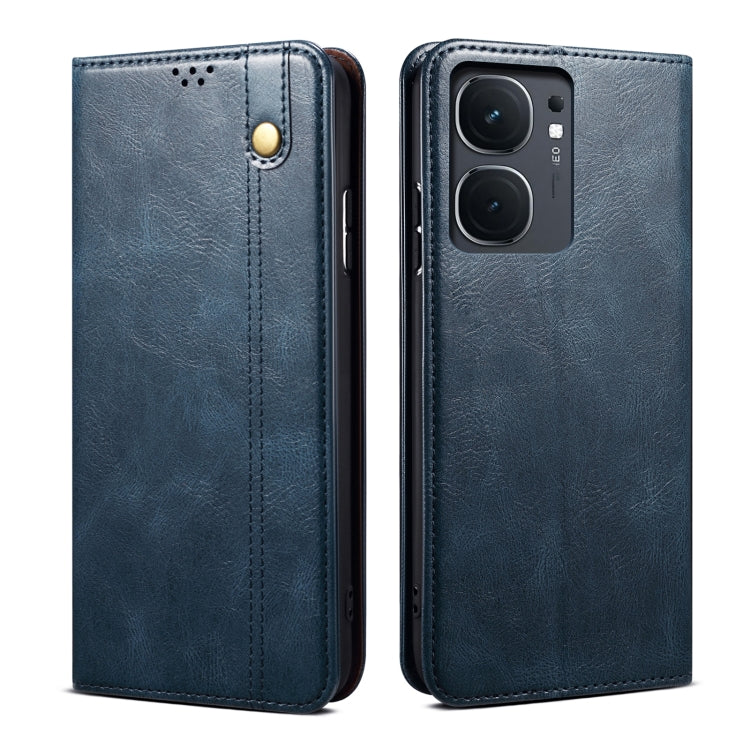 For vivo iQOO Neo9 Pro / Neo9 Oil Wax Crazy Horse Texture Leather Phone Case(Blue) - iQOO Neo9 Cases by PMC TechLife | Online Shopping South Africa | PMC TechLife | Buy Now Pay Later Mobicred
