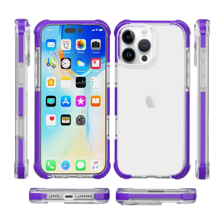 For iPhone 16 Pro Four-corner Shockproof TPU + Acrylic Phone Case(Purple) - iPhone 16 Pro Cases by PMC TechLife | Online Shopping South Africa | PMC TechLife | Buy Now Pay Later Mobicred