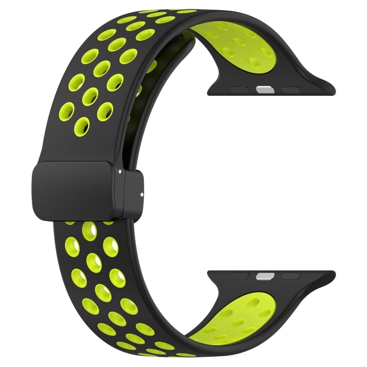 For Apple Watch Ultra 2 49mm Magnetic Buckle Silicone Watch Band(Black Limes) - free shipping - PMC TechLife - Order now!