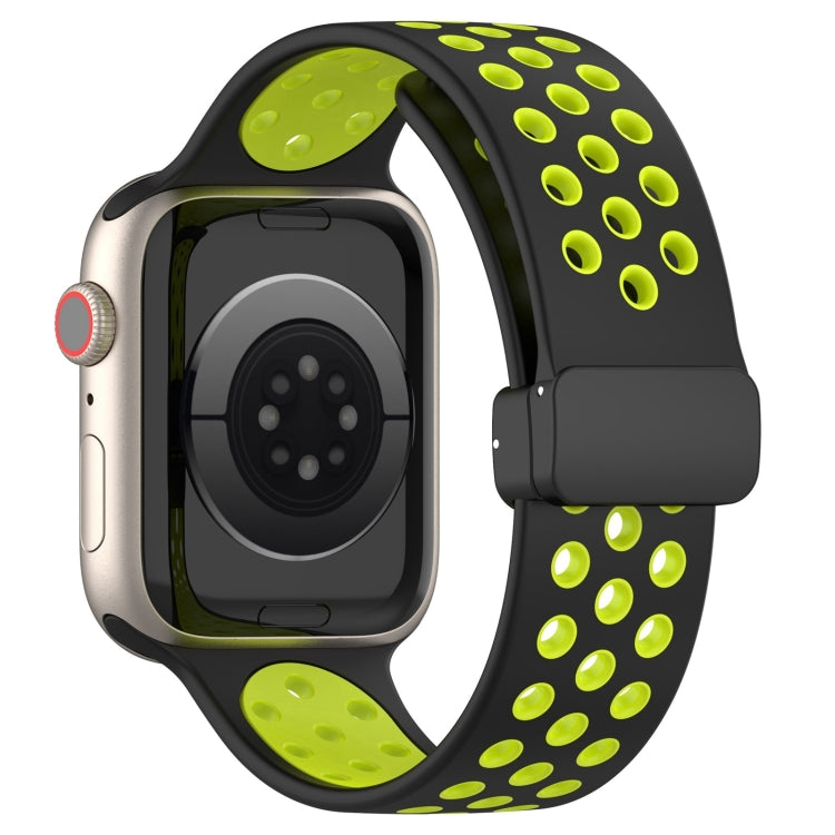 For Apple Watch Ultra 2 49mm Magnetic Buckle Silicone Watch Band(Black Limes) - free shipping - PMC TechLife - Order now!