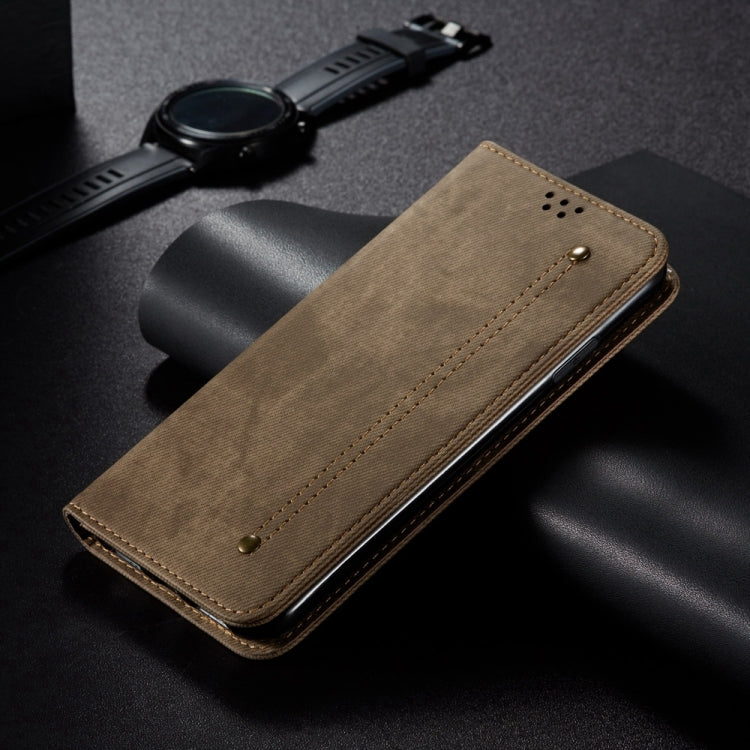 For Honor Play 8T 5G / X7b Denim Texture Flip Leather Phone Case(Khaki) - Honor Cases by PMC TechLife | Online Shopping South Africa | PMC TechLife | Buy Now Pay Later Mobicred