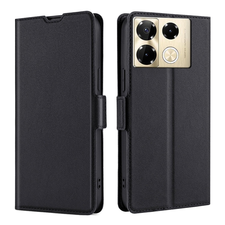 For Infinix Note 40 Pro 4G Ultra-thin Voltage Side Buckle Horizontal Flip Leather Phone Case(Black) - Infinix Cases by PMC TechLife | Online Shopping South Africa | PMC TechLife | Buy Now Pay Later Mobicred