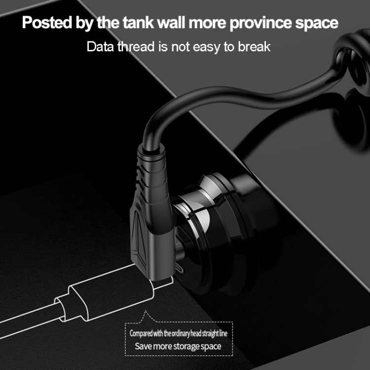 Type-C to 8 Pin + Type-C Elbow Spring Charging Data Cable, Length: 1.5m(Black) - Multifunctional Cable by PMC Jewellery | Online Shopping South Africa | PMC Jewellery | Buy Now Pay Later Mobicred