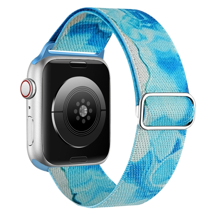 For Apple Watch SE 44mm Painted Pattern Nylon Replacement Watch Band(Ocean Blue) - Watch Bands by PMc TechLife | Online Shopping South Africa | PMc TechLife | Buy Now Pay Later Mobicred