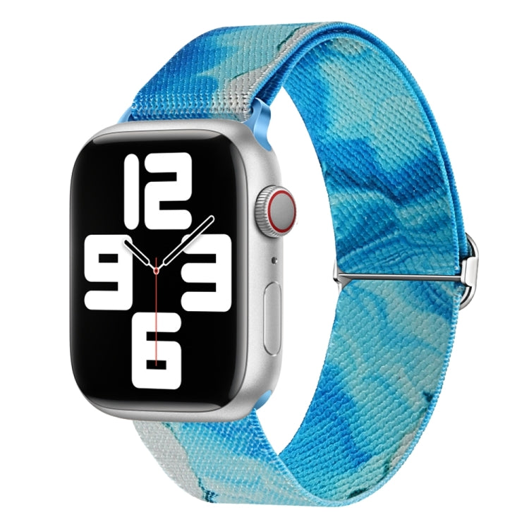 For Apple Watch 3 38mm Painted Pattern Nylon Replacement Watch Band(Ocean Blue) - Watch Bands by PMc TechLife | Online Shopping South Africa | PMc TechLife | Buy Now Pay Later Mobicred