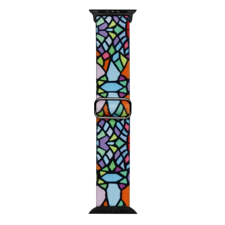 For Apple Watch 9 41mm Painted Pattern Nylon Replacement Watch Band(Geometric Rainbow) - Watch Bands by PMc TechLife | Online Shopping South Africa | PMc TechLife | Buy Now Pay Later Mobicred