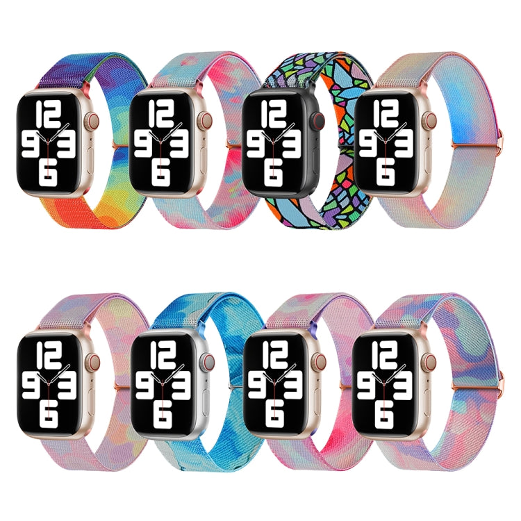 For Apple Watch 9 45mm Painted Pattern Nylon Replacement Watch Band(Symphony Aurora) - free shipping - PMc TechLife - Order now!