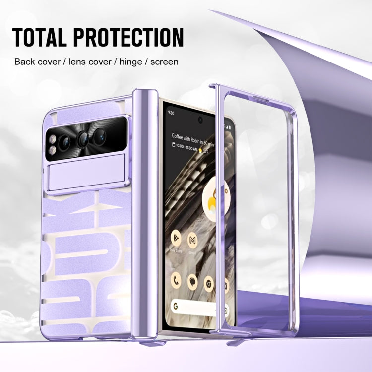 For Google Pixel Fold Integrated Electroplating Folding Phone Case(Purple) - Google Cases by PMC TechLife | Online Shopping South Africa | PMC TechLife | Buy Now Pay Later Mobicred