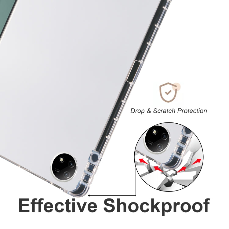 For vivo Pad2 12.1inch 3-folding Transparent TPU Smart Leather Tablet Case with Pen Slot(Green) - vivo by PMC TechLife | Online Shopping South Africa | PMC TechLife | Buy Now Pay Later Mobicred