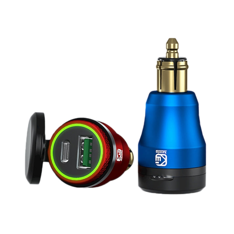 Motorcycle European-style Small-caliber Aluminum Alloy QC 3.0 + PD Fast Charge USB Charger, Shell Color:Red(Green Light) - Battery Charger by PMC TechLife | Online Shopping South Africa | PMC TechLife | Buy Now Pay Later Mobicred