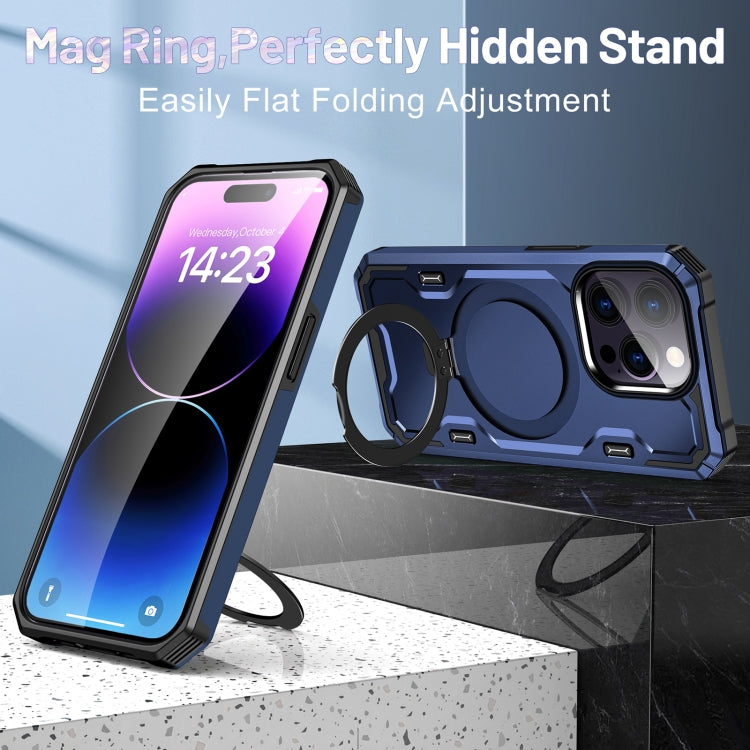 For iPhone 13 Pro Max Patronus MagSafe Magnetic Holder Phone Case(Navy Blue) - iPhone 13 Pro Max Cases by PMC TechLife | Online Shopping South Africa | PMC TechLife