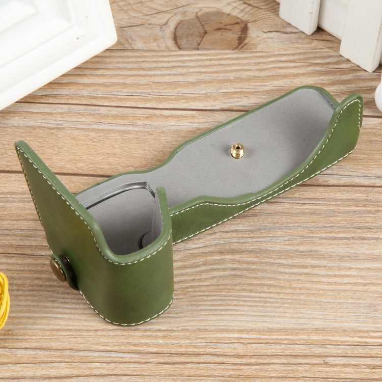 For Canon EOS R8 1/4 inch Thread PU Leather Camera Half Case Base(Green) - Half Case by PMC TechLife | Online Shopping South Africa | PMC TechLife | Buy Now Pay Later Mobicred